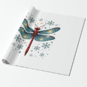 Festlicher Libellenglanz Geschenkpapier (Ungerollt)