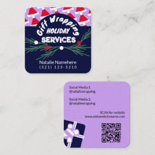 Festlicher Lila Beruflicher Geschenkservice Quadratische Visitenkarte