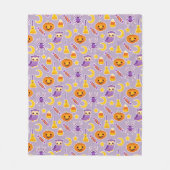 Festlicher lila gemusterter Entwurf Halloweens Fleecedecke (Vorderseite)