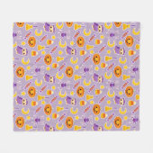 Festlicher lila gemusterter Entwurf Halloweens Fleecedecke (Vorderseite (Horizontal))