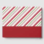 Festlicher Mops in Roter Weihnachtsmannmütze mit W Gästebuch (Rückseite)