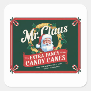 Festlicher Mr./ Claus Bonbons Quadratischer Aufkleber