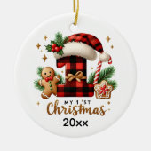 Festlicher Name des Babys Keramik Ornament (Vorne)