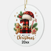 Festlicher Name des Babys Keramik Ornament (Links)