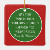 Festlicher Name Mr. Claus Holiday Keramikornament (Rückseite)