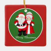 Festlicher Name Mr. Claus Holiday Keramikornament (Vorderseite)