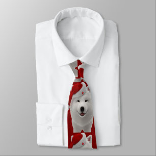 Festlicher Niedlicher Cartoon-Stil Samoyed Dog mit Krawatte