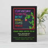 Festlicher Niedlicher Spaß Weihnachtsbaum Hop Einladung (Stehend Vorderseite)