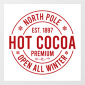 Festlicher Nordpol heißer Kakao Fensteraufkleber (Blatt)