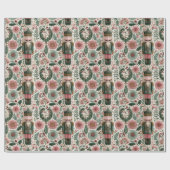Festlicher Nussknacker in Rosa und Grün Geschenkpapier (Flach)