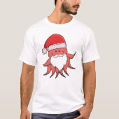 Festlicher Oktopus-Weihnachtsmann-Design T-Shirt (Vorderseite)
