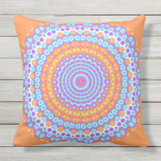 Festlicher orange rosa Mandala-Entwurf 4 Kissen Für Draußen