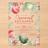 Festlicher Ornamentaustausch Weihnachten Acryleinladungen (Vorderseite)