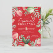 Festlicher Ornamentaustausch Weihnachten Einladung (Stehend Vorderseite)