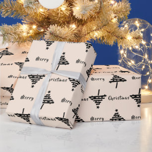 Festlicher Pastell-Frohe-Weihnachtsbaum-Feiertag Geschenkpapier