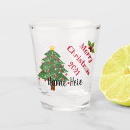 Festlicher Personalisierter Name Weihnachtsschotte Schnapsglas