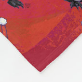 Festlicher Pinguin in einer Weihnachtsmannmütze Fleecedecke (Ecke)