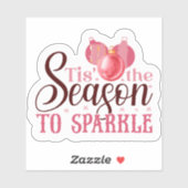 Festlicher Pink Weihnachtskleber Aufkleber (Blatt)