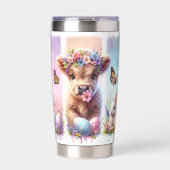 Festlicher Pinselstrich Osterhochland Kuh 20oz Thermobecher (Vorderseite)