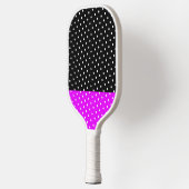 Festlicher Polka Dotter, hellrosa Schwarzer Farbbl Pickleball Schläger (Links)