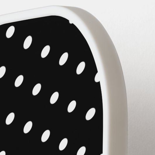 Festlicher Polka Dotter, hellrosa Schwarzer Farbbl Pickleball Schläger (Linke Seite)