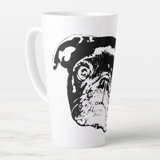 Festlicher Pug Morgen Grüße Milchtasse (Linke Ecke)