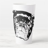 Festlicher Pug Morgen Grüße Milchtasse (Vorderseite)