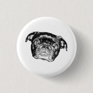 Festlicher Pug-Schattierter Pin Button