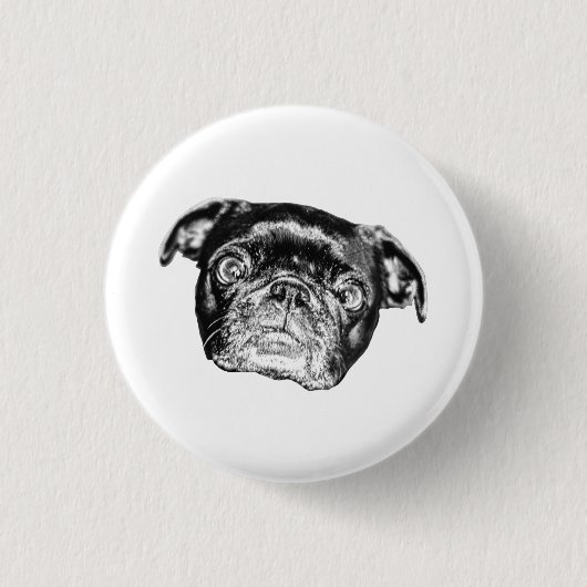 Festlicher Pug-Schattierter Pin Button (Vorderseite)