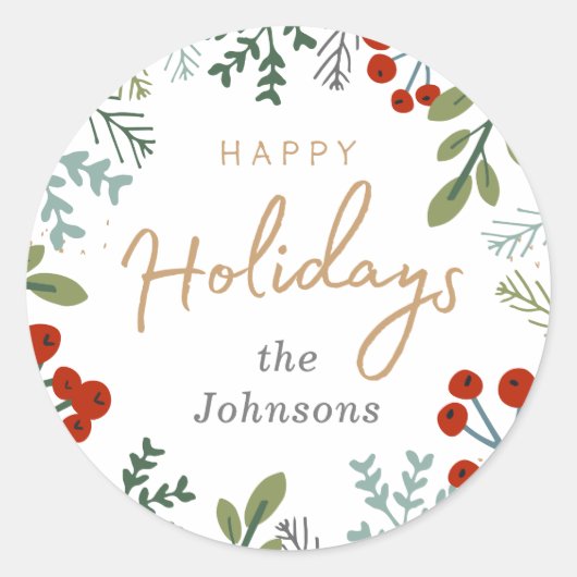 Festlicher Rahmen Runder Aufkleber (Vorderseite)