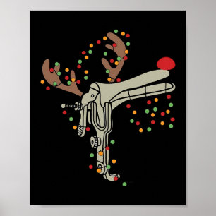 Festlicher Rentier Uterus Nurse Spekulum Weihnacht Poster