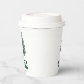 Festlicher Retro Grüner Weihnachtsbaum Pappbecher (Links)