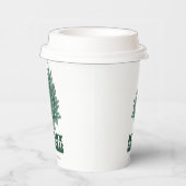 Festlicher Retro Grüner Weihnachtsbaum Pappbecher (Rechts)