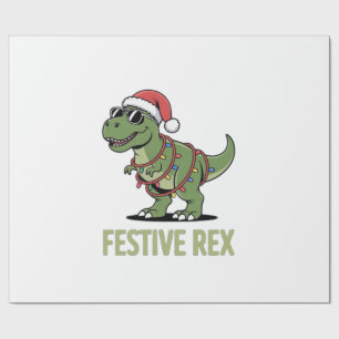 Festlicher Rex-Dinosaurier-Feiertagsstimmung Geschenkpapier