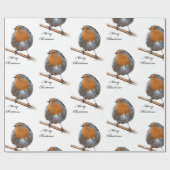 Festlicher Robin-Vogel Geschenkpapier (Flach)