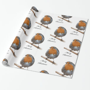 Festlicher Robin-Vogel Geschenkpapier