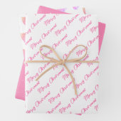 Festlicher Rosa Frohe Weihnachtsbaum Wasserfarbe Geschenkpapier Set (Beispiel)