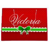 Festlicher roter grüner große geschenktüte (Vorderseite)