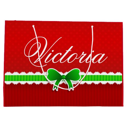 Festlicher roter grüner große geschenktüte (Rückseite)