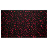 Festlicher roter Musiknoten auf Schwarzem oder Stoff (Fat Quarter (45,7 x 55,9 cm))