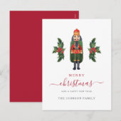Festlicher roter Nussknacker Frohe Weihnachten (Vorne/Hinten)