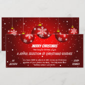 Festlicher roter Weihnachts-Geschenkgutschein (Vorne/Hinten)