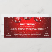 Festlicher roter Weihnachts-Geschenkgutschein (Vorderseite)