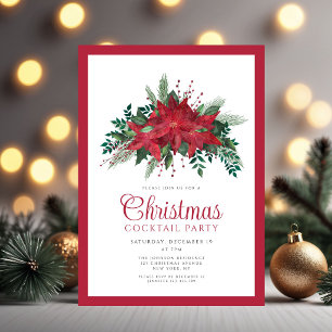 Festlicher roter Weihnachtsstern-Christmas-Cocktai Einladung