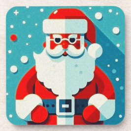 Festlicher Santa Claus harter Kunststoff-Untersetz Getränkeuntersetzer