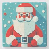 Festlicher Santa Claus Stone Untersetzer (Vorderseite)