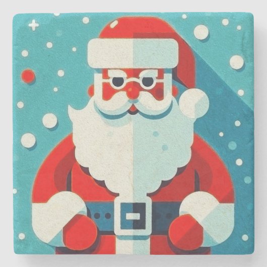 Festlicher Santa Claus Stone Untersetzer (Vorderseite)