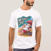 Festlicher Santa Relaxing am Strand T-Shirt (Vorderseite)