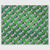 Festlicher Schlittenhund in der Geschenkpapier (Flach)