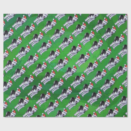 Festlicher Schlittenhund in der Geschenkpapier (Flach)